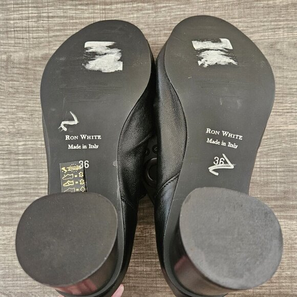 Ron White Ankle Booties Womens US 6 EUR 36  Black Peep Toe Chunky Block Heel Y2K - Picture 8 of 13